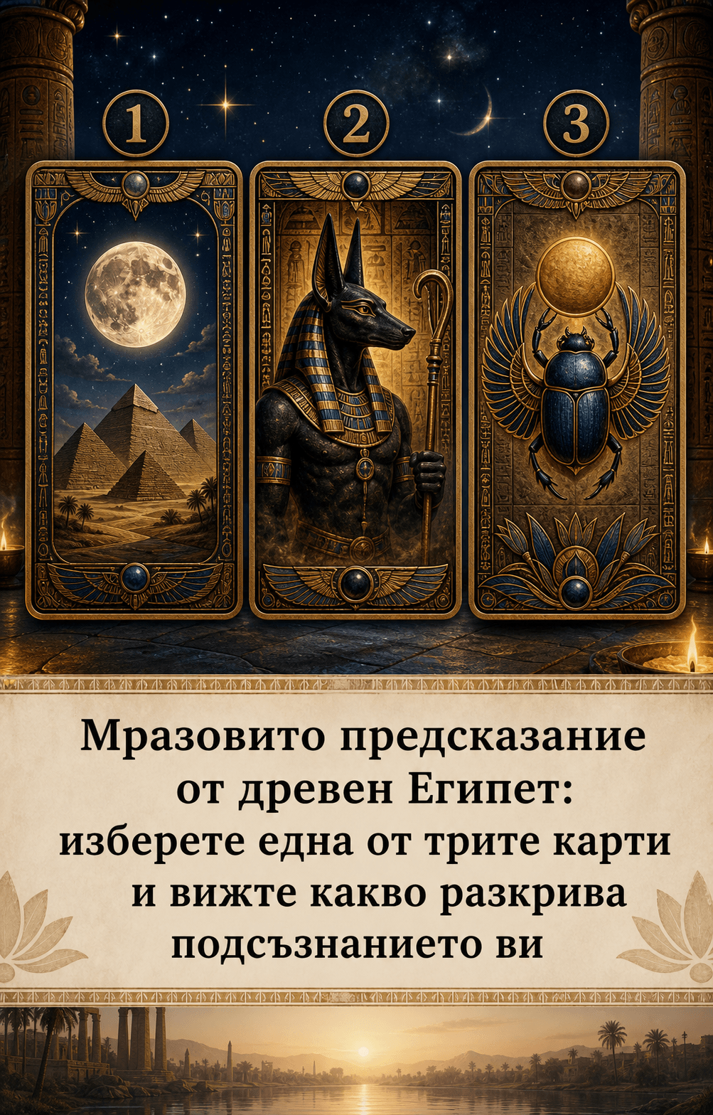 Мразовито предсказание от древен Египет: изберете една от трите карти и вижте какво разкрива подсъзнанието ви