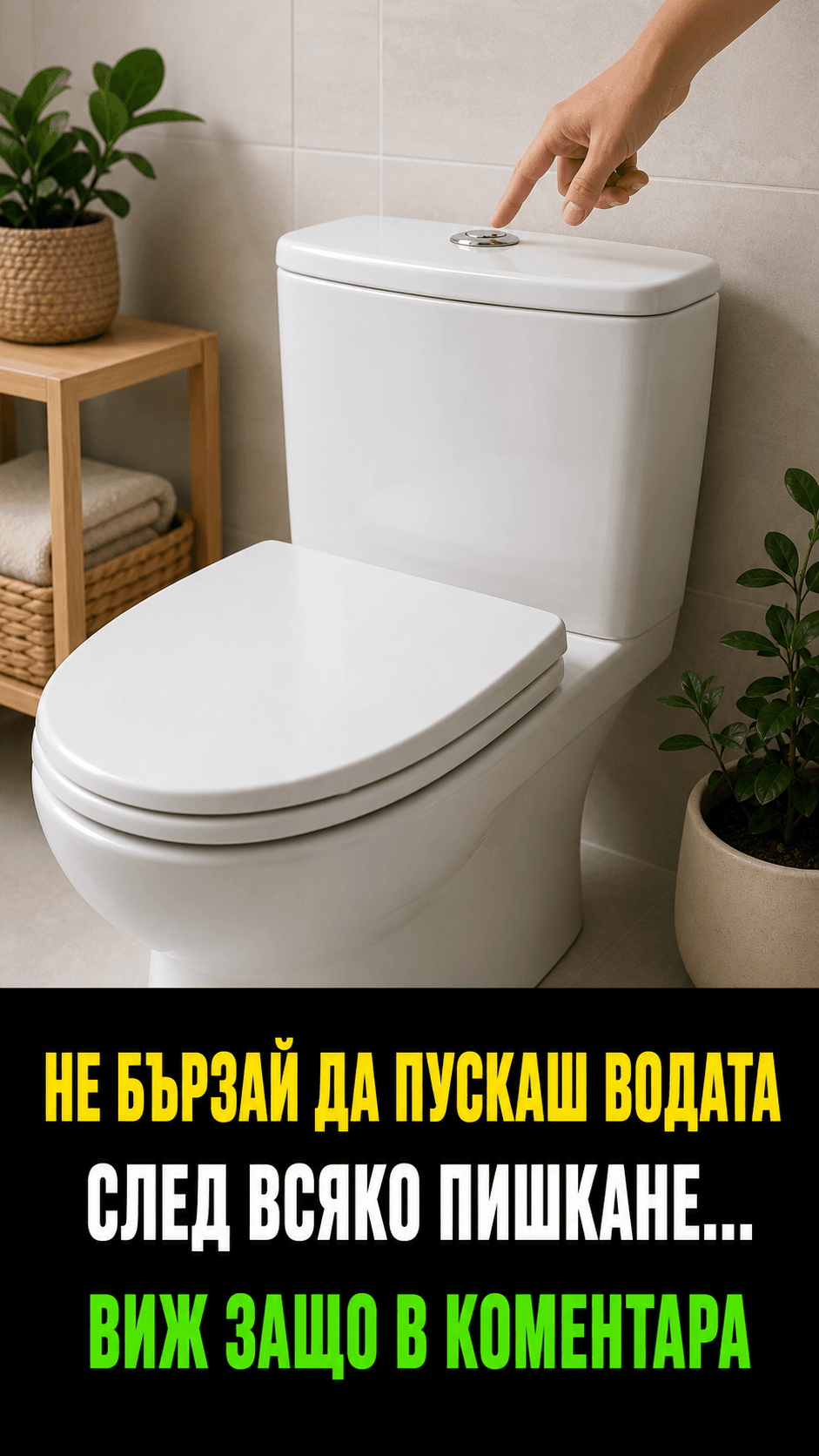Не бързай да пускаш водата след всяко пишкане …
